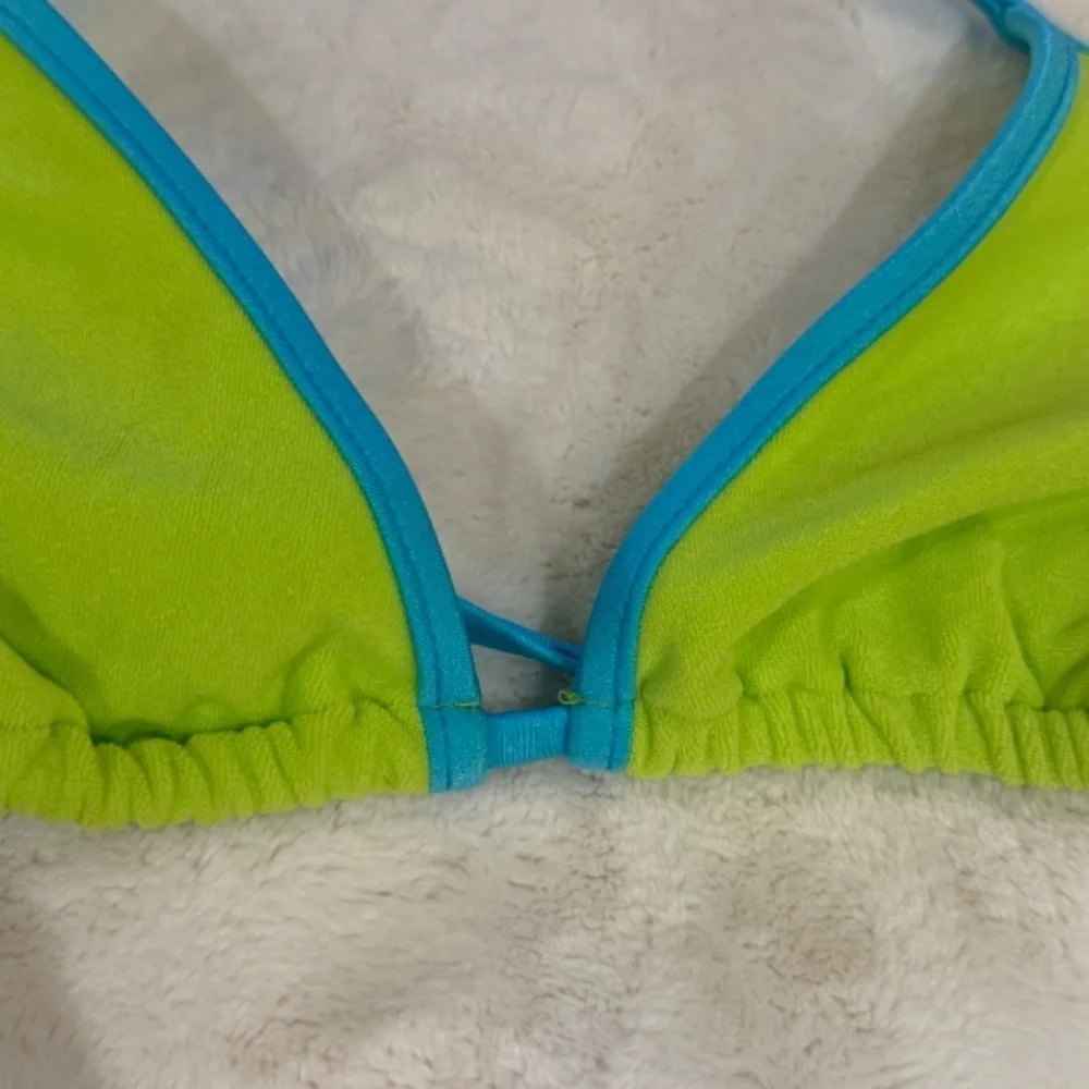 New! Frankies Bikinis Terry Triangle String Bikini Top 31543